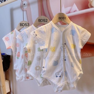 Body chip cúc giữa bé trai bé gái cotton
