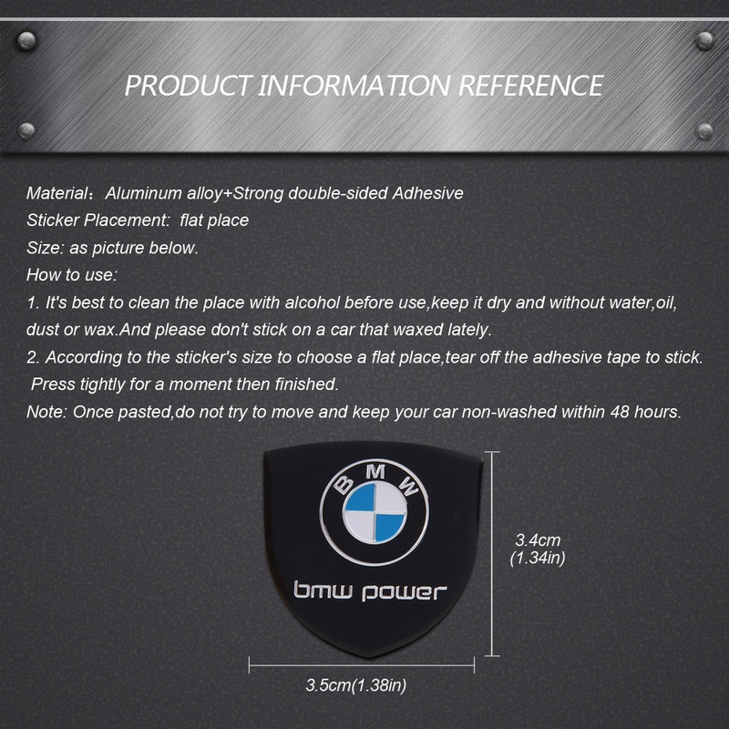 Decal Hợp Kim Nhôm Trang Trí Xe Hơi BMW M Power Logo X1 X3 X5 X6 F10 F01 F11 F20 F30 E34 E36 E87 E39 E60 E46 E91