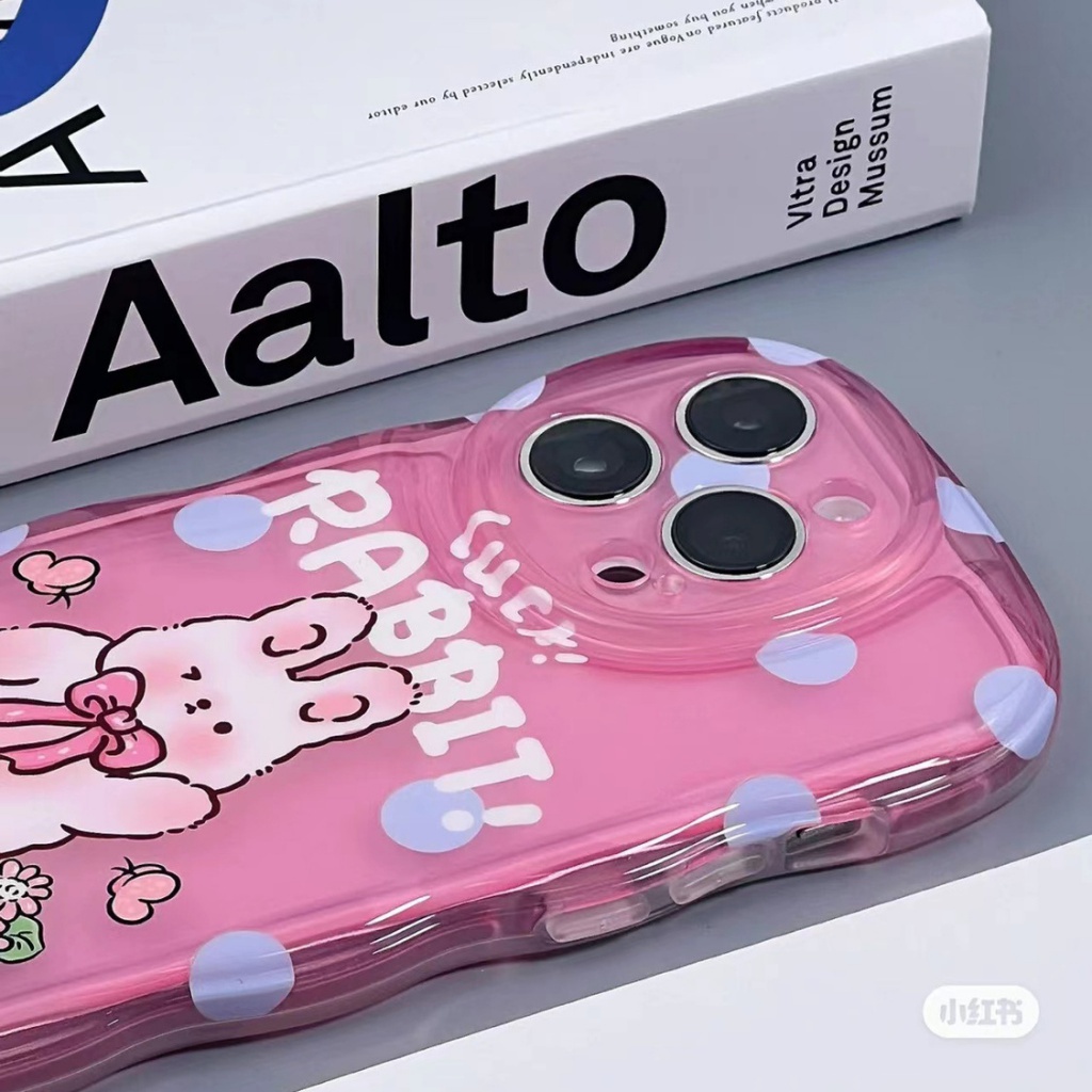 ✅Ốp Điện Thoại Mềm Chống Sốc Họa Tiết Chấm Bi / Thỏ Hồng 3UML Cho iPhone14promax 13 / 11 12 / 7 / 8