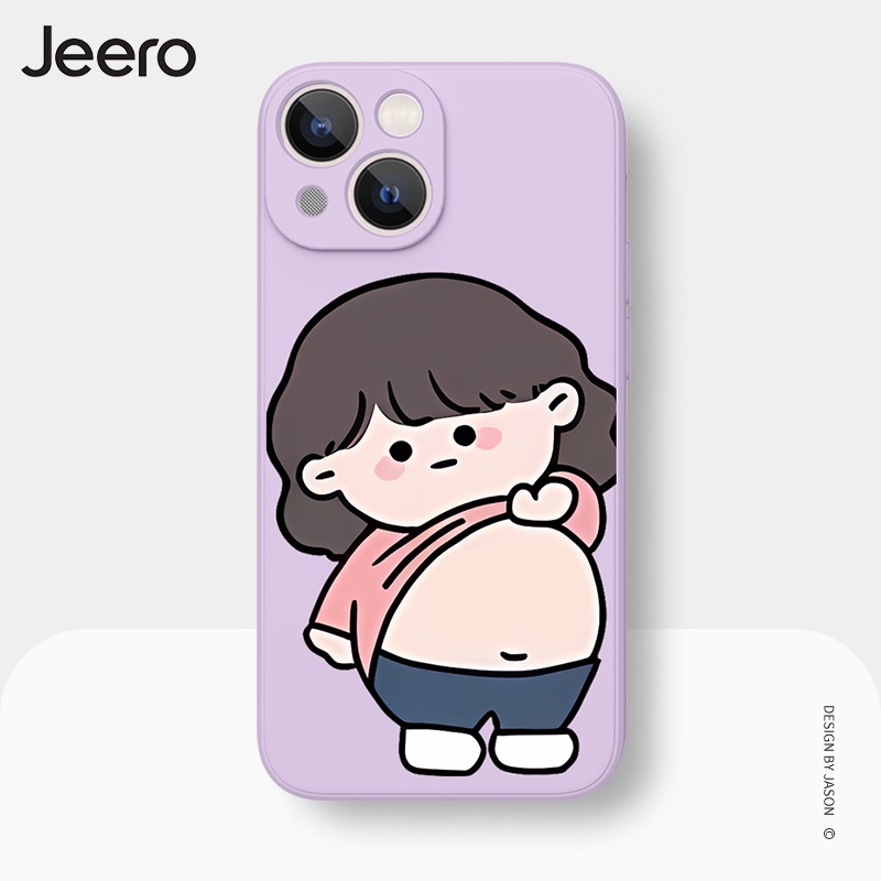 Ốp điện thoại JEERO đen ngộ nghĩnh hoạt hình cặp đôi dễ thương đẹp mềm Cho iPhone 15 14 13 12 11 Pro Max SE 2020 X XR XS 8 7 ip 6S 6 Plus kute HFE2060