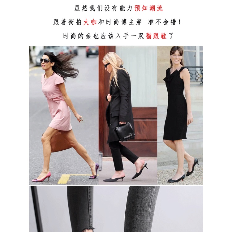 Giày cao gót nữ đế vuông giày cao gót đính đá giày cao gót bít mũi giày cao gót nữ 5 phân giày cao gót nữ mũi nhọn Giày Cao Gót Mũi Nhọn Màu Đen Phong Cách Hàn Quốc Cho Nữ Sinh