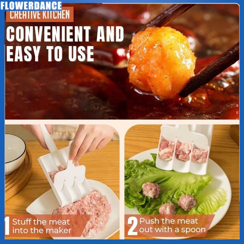 2 Chiếc Dụng Cụ Nấu Ăn Nhà Bếp Dụng Cụ Sáng Tạo Muỗng Chế Biến Thịt Viên Dụng Cụ Làm Thịt Viên Tự Làm Dụng Cụ Làm Cá Viên Dụng Cụ Nấu Ăn Flowerdance