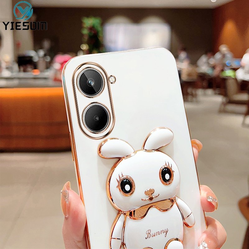 Ốp Điện Thoại Silicone Mềm Chống Sốc Có Giá Đứng Hình Thỏ Cho Realme 10 9 Pro Plus 5G 8 8 Pro 4G