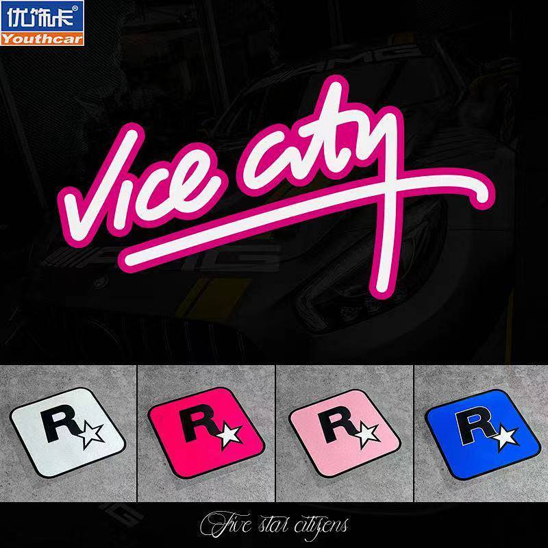 Miếng sticker Vice City GTA phản quang dán trang trí thân xe mô tô /ô tô Al2X