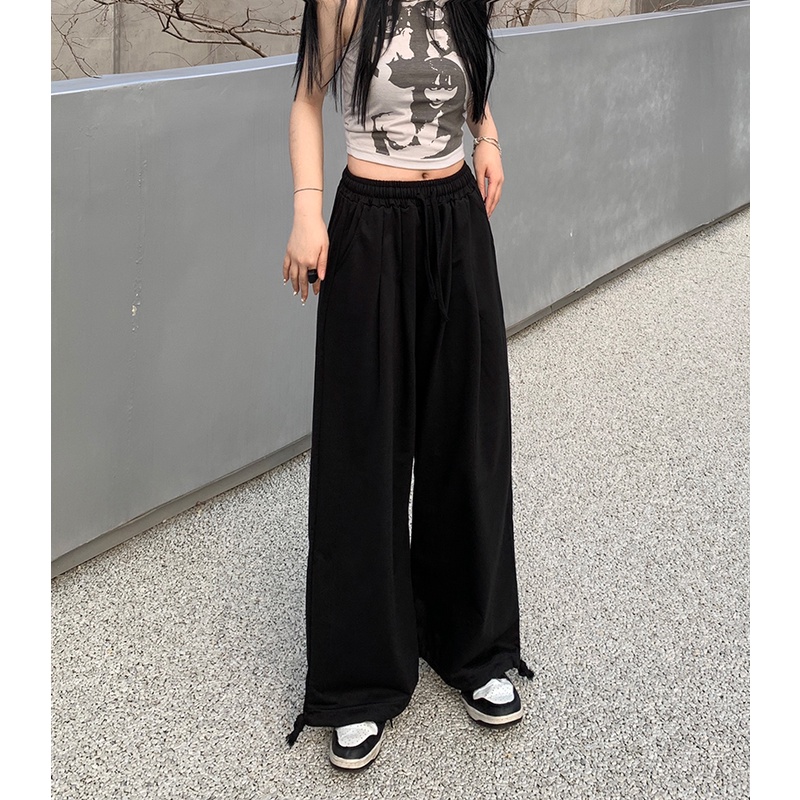 Nrvp [Hàng Có Sẵn] Quần Thể Thao Dài Oversize Phong Cách Đường Phố Hàn Quốc Thời Trang Nữ