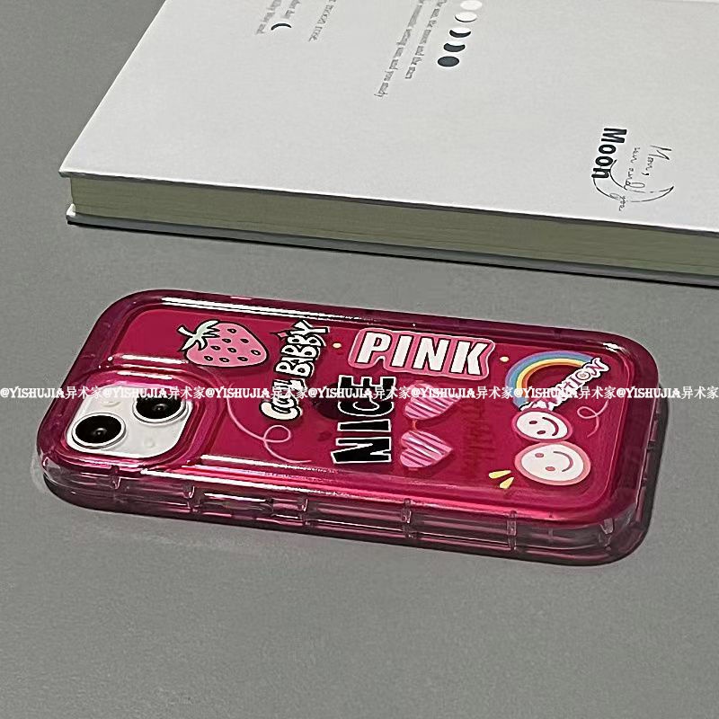 ✅Ốp Điện Thoại Mềm Họa Tiết Trái Dâu / Chữ Tiếng Anh / Cầu Vồng Kiểu Đơn Giản Cho iPhone 13 14Pro max 12Pro 11In 6