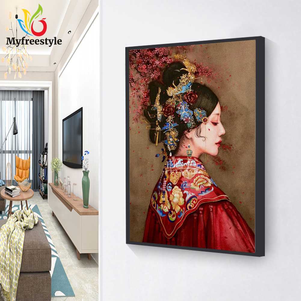 30x40cm Bộ Tranh Đính Đá Tự Làm Toàn Diện 5D Hình Cô Dâu