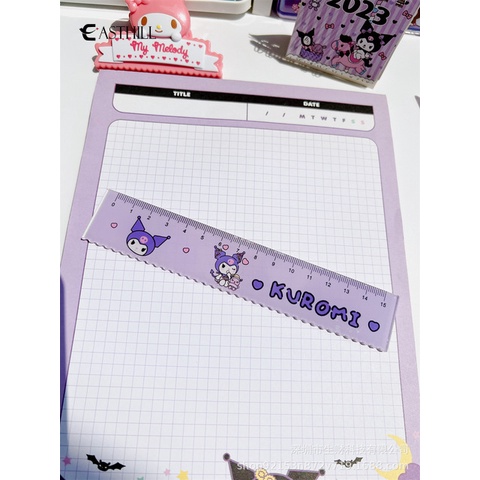 SANRIO Thước Thẳng 15Cm Họa Tiết Kuromi Cinnamoroll Dễ Thương Xinh Xắn