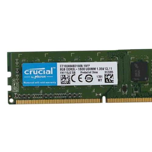 New For Crucial 8GB DDR3L 1600MHz 1.35V PC3L-12800U 2Rx8 240Pin DIMM Desktop PC RAM Memory