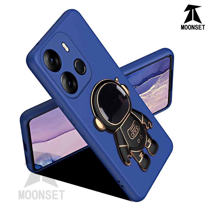 Ốp Điện Thoại TPU Mềm Chống Sốc Có Giá Đỡ Ẩn Hình Phi Hành Gia 6D Cho Tecno Spark 6 GO 2022 / 2023 / 8C