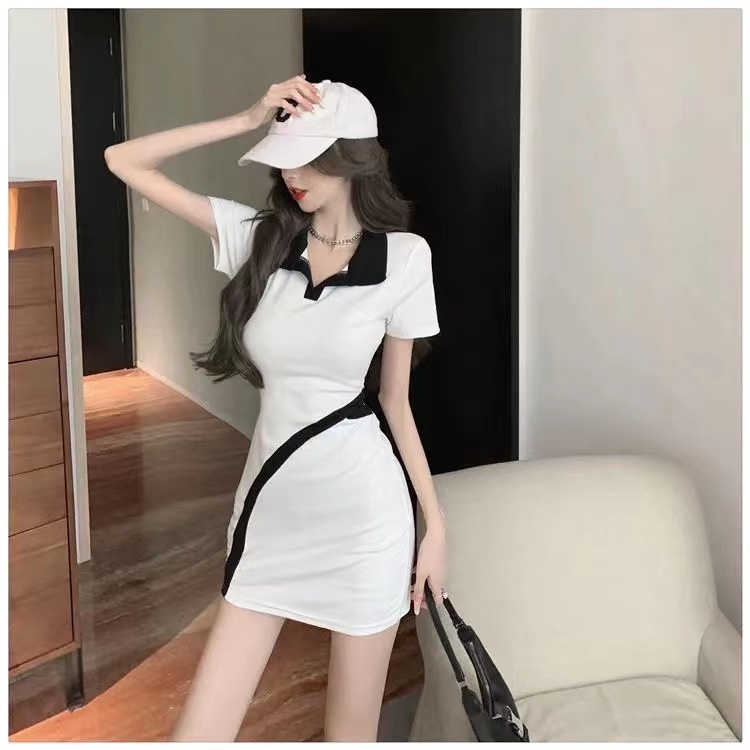 IELGY     Đầm Khoét Eo Khoét Lỗ Ghép Nối Nhẹ Nhàng Phong Cách Gia Đình Cho Nữ