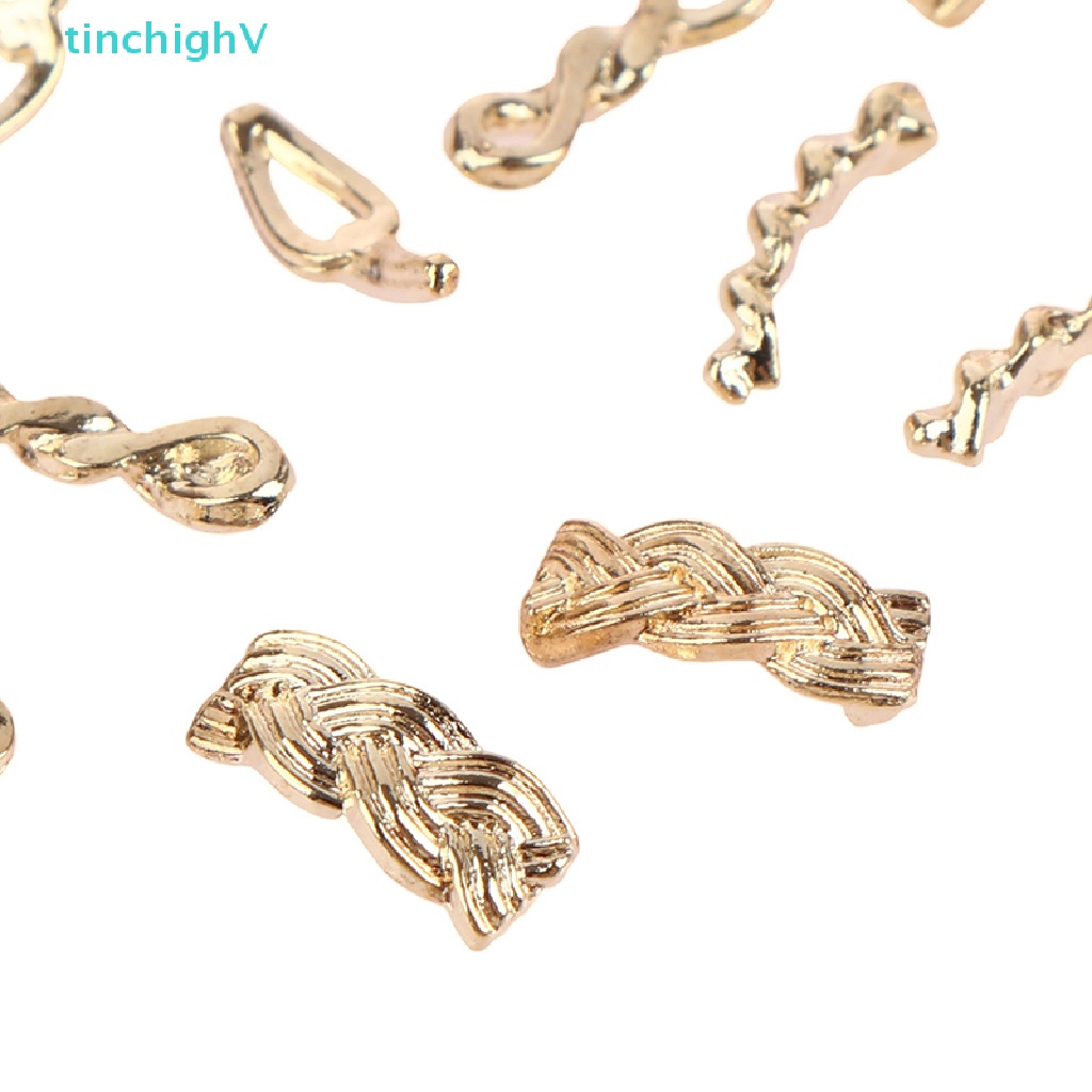 Set 10 / 20 Dây Xích Kim Loại Màu Vàng / Bạc Trang Trí Móng Nghệ Thuật DIY