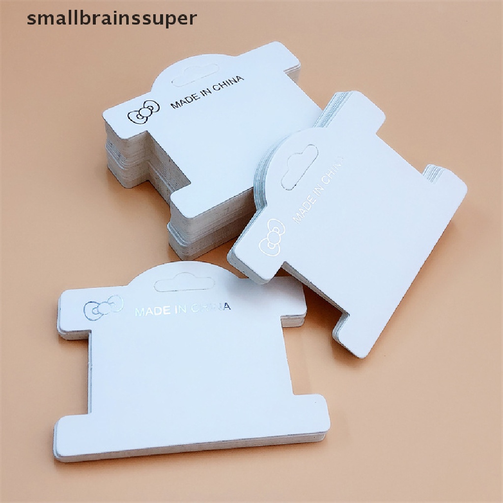Set 50 Thẻ Giấy Màu Trắng Trưng Bày Kẹp Tóc / Trang Sức