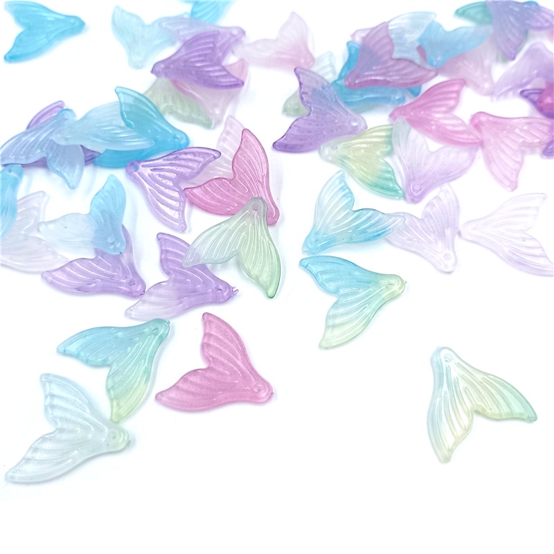 Set 20 Hạt Cườm Xỏ Lỗ Đuôi Cá Màu Sắc Gradient Dùng Để Làm Đồ Trang Sức Thủ Công