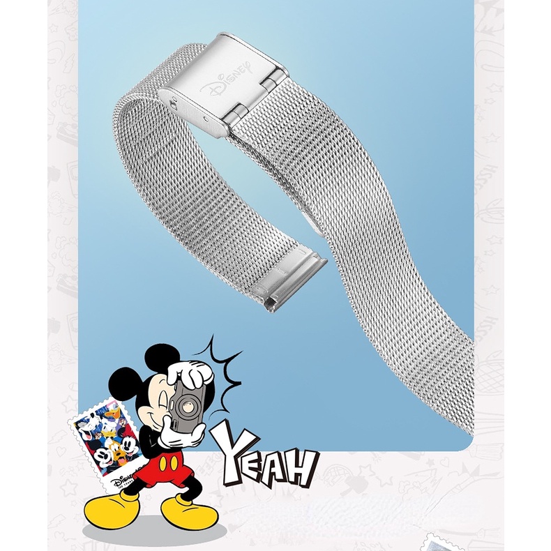 Đồng Hồ Thạch Anh Dạ Quang Kỷ Niệm 100 Năm Disney Kèm Hộp Đựng Hình Mickey Làm Quà Tặng Cho Bé