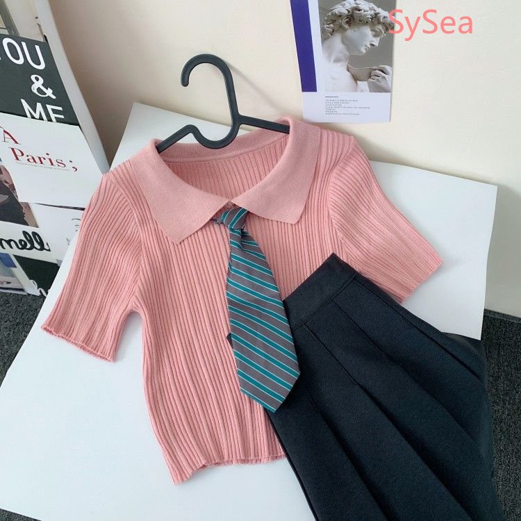 Áo Polo Dệt Kim Thời Trang Mùa Hè Pháp Cho Nữ