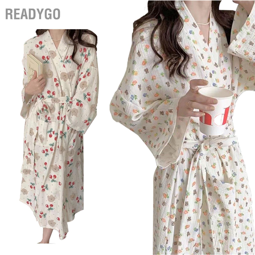 ReadyGo Áo choàng dài tay phong cách Nhật Bản in họa tiết hoạt hình đáng yêu dành cho nữ