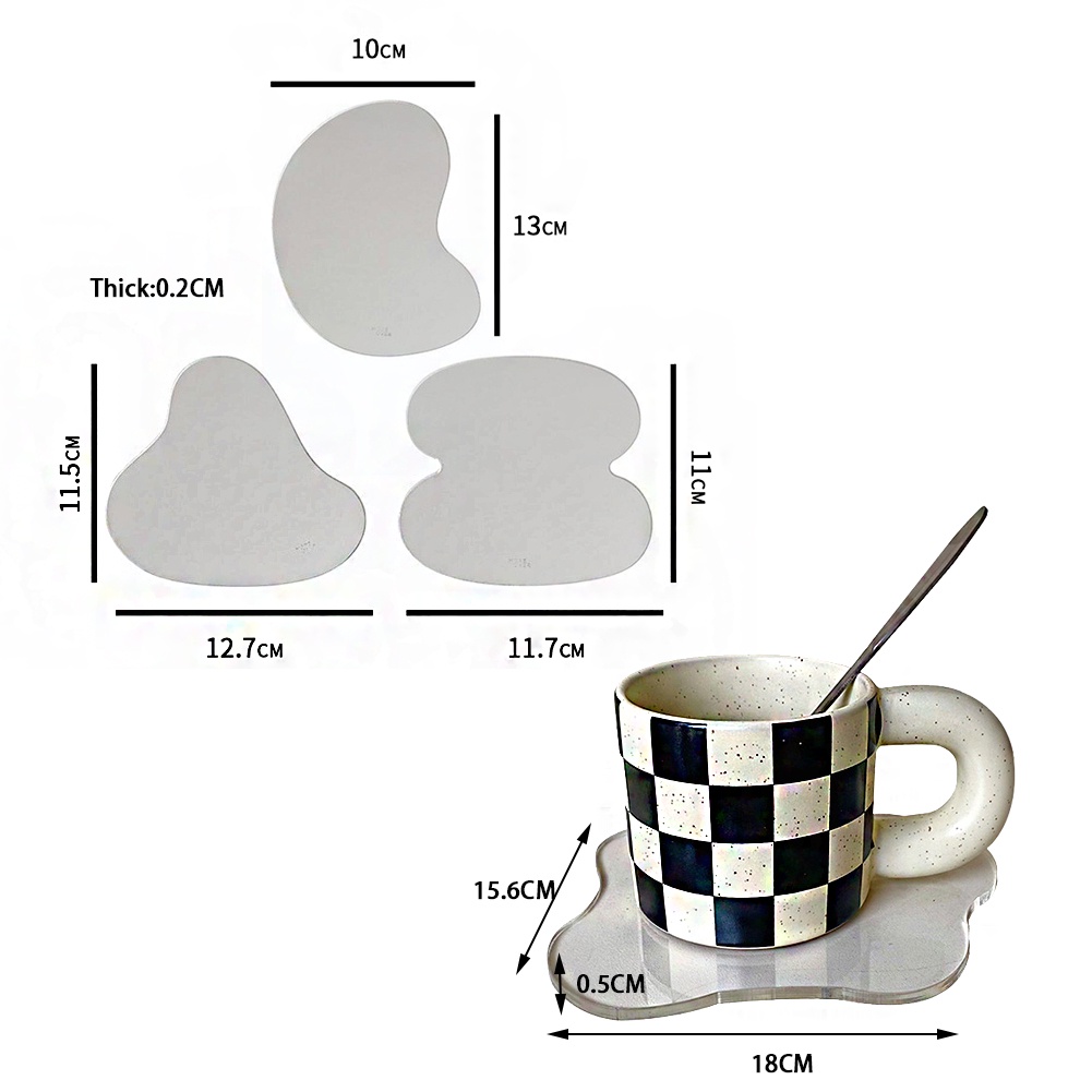 Đế Lót Ly Cách Nhiệt Chống Trượt Bằng Acrylic Trong Suốt