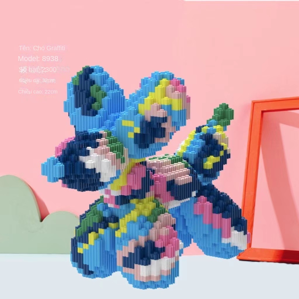 Bộ Đồ Chơi Lắp Ráp Hình Chú Chó Thổi Bong Bóng Dễ Thương Cho Người Lớn Và Trẻ Em