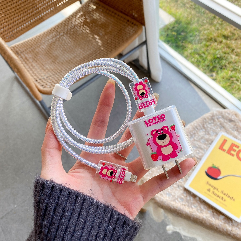 Vỏ Bọc Bảo Vệ Dây Cáp Sạc Apple 18w 20W 5w Họa Tiết Hoạt Hình Dễ Thương