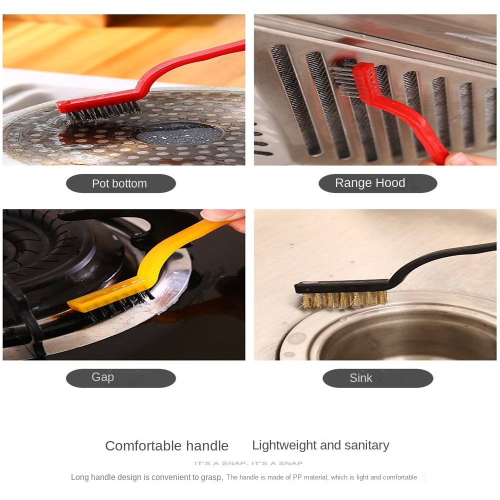 Eelhoe 3 Cái/bộ Bếp Gas Bàn Chải Vệ Sinh Bếp Gas Bàn Chải Dây Mạnh Mẽ Khử Nhiễm Dây Thép Bàn Chải Đánh Răng Đồng Bàn Chải