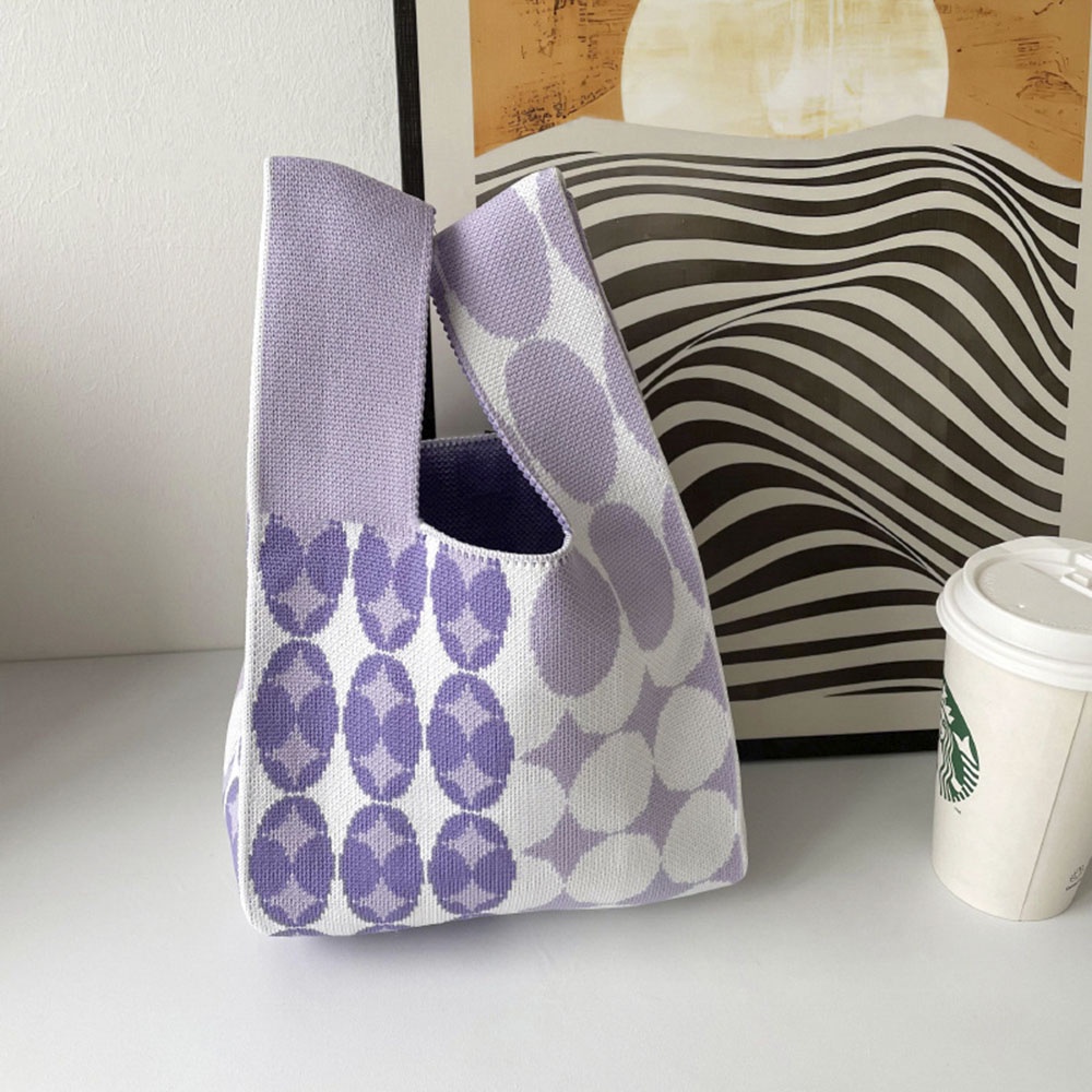 Túi Xách Đeo Vai Dệt Kim Màu Hồng Đa Năng