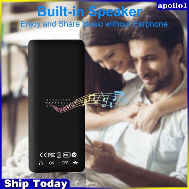 Máy Nghe Nhạc Mp3 Kết Nối Bluetooth Không Thấm Nước Siêu Mỏng Kiêm Đài Fm / Máy Ghi Âm Mp3 Cho Học Sinh