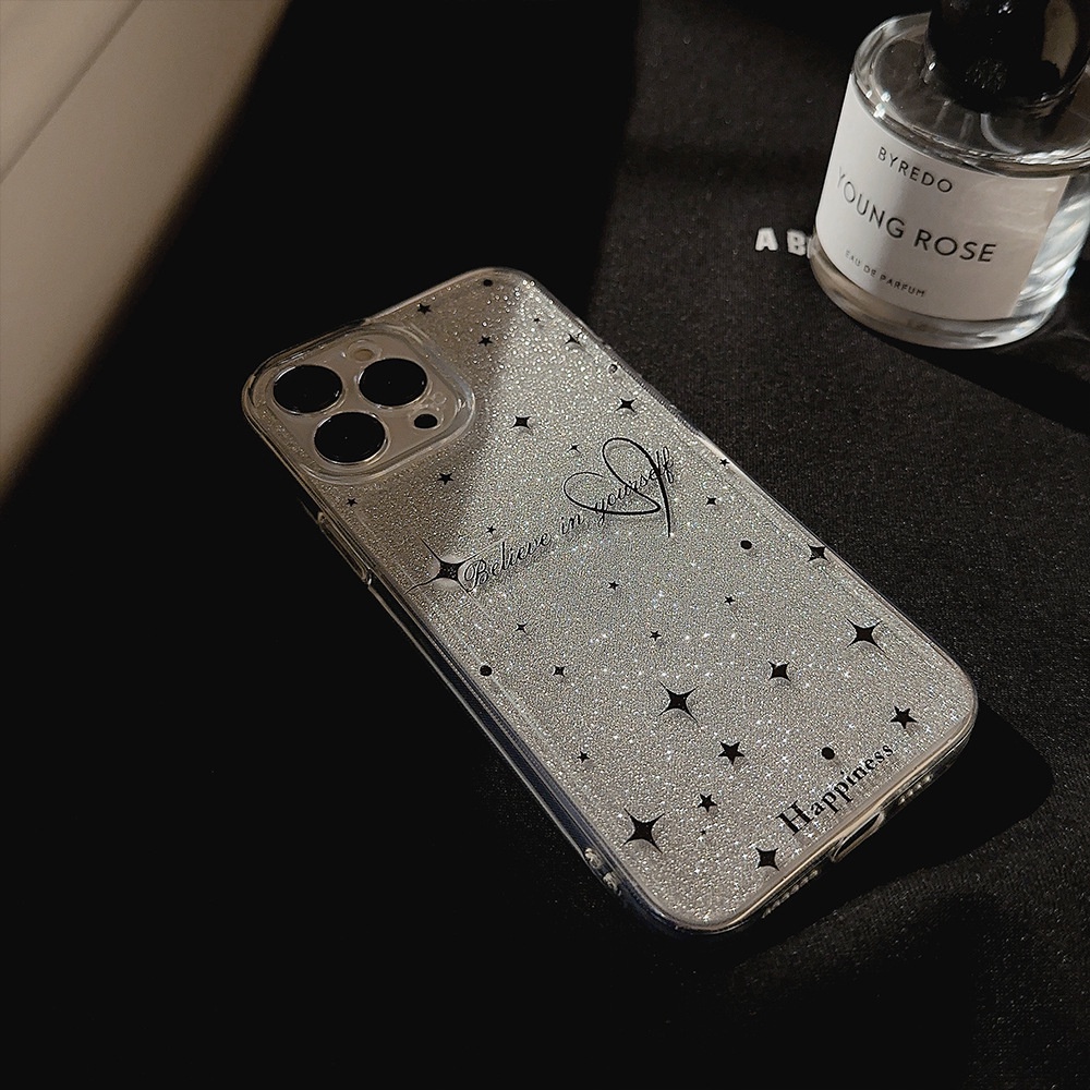 Ốp Điện Thoại Silicon Hình Ngôi Sao Lấp Lánh Cho iPhone14 13 12 11 13 14pro max-III