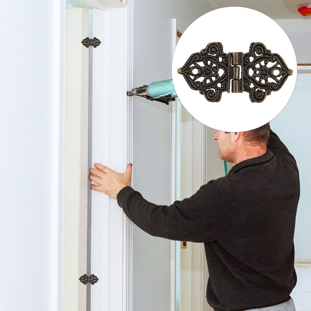 Set 10 Bản Lề Hộp Nhỏ Phong Cách Cổ Điển Cho Tủ Bếp