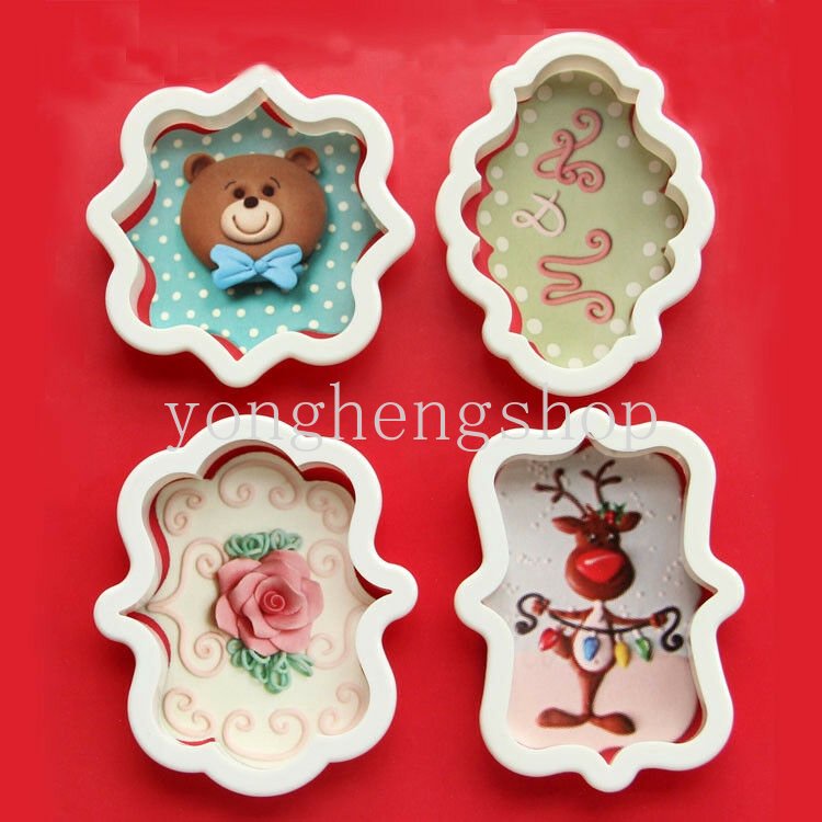 Set 4 Khuôn Làm Bánh Quy / Kẹo Mềm / Sô Cô La Kiểu Dáng Cổ Điển