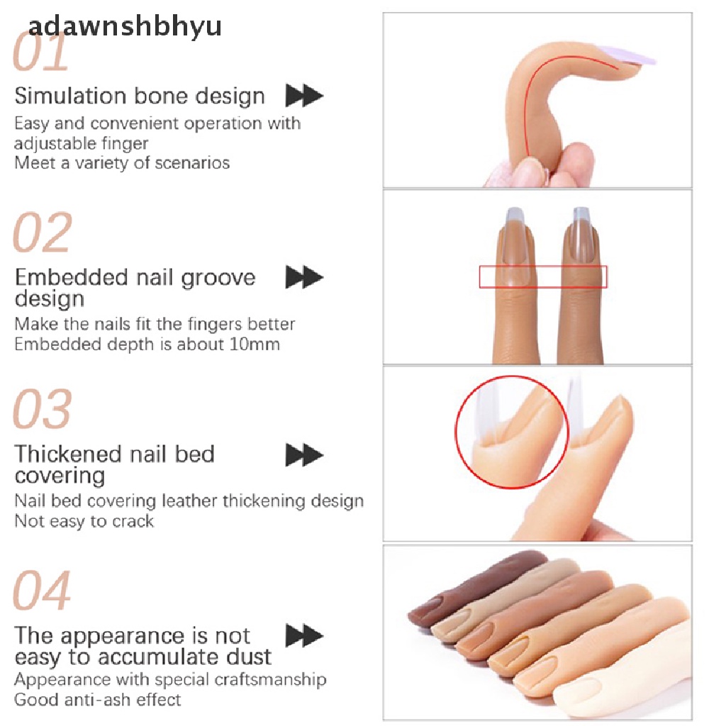 Mô Hình Bàn Tay Giả Bằng Silicon Kèm Khớp Nối Có Thể Uốn Cong Dùng Luyện Tập Làm Móng