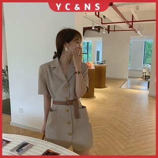 Đầm suông tay ngắn phối nút thời trang sang trọng cho nữ