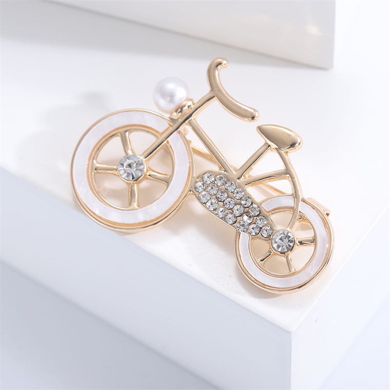 Ghim Cài Áo Hình Xe Đạp Đính Đá Nhân Tạo Thời Trang