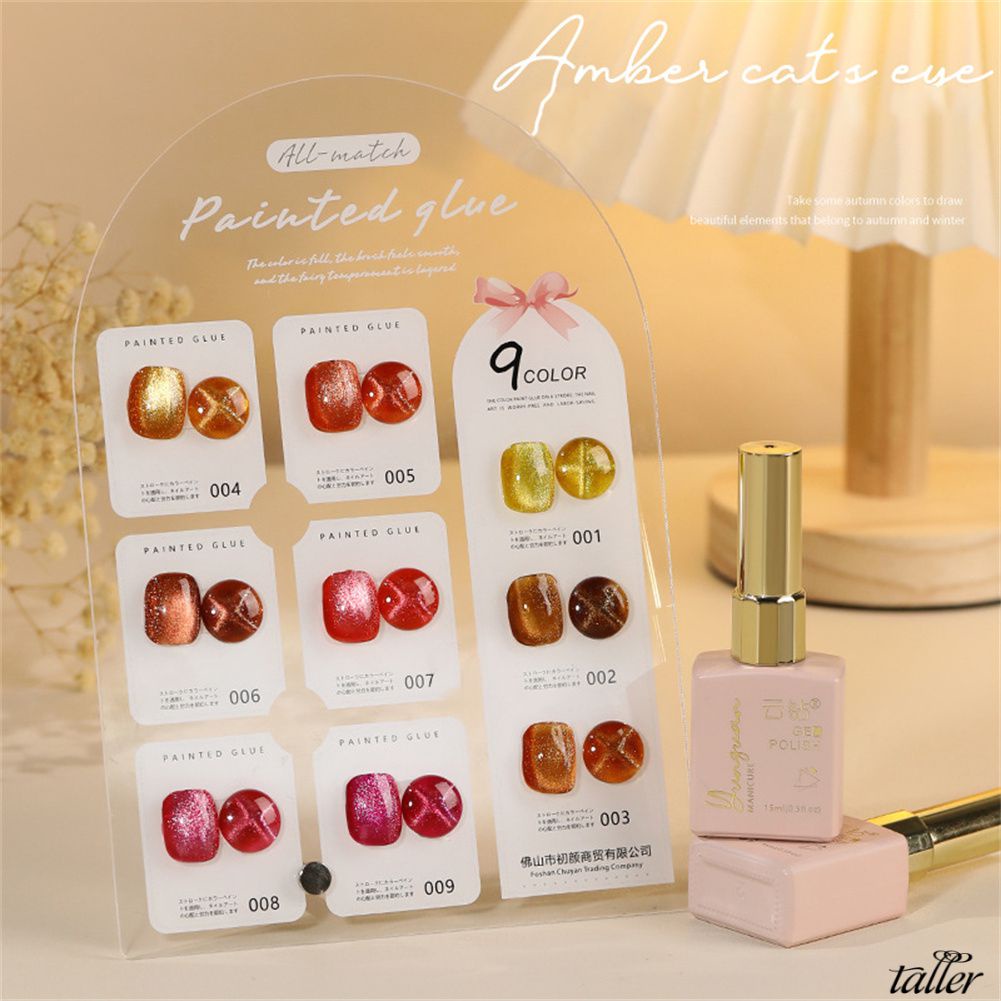 ✧Ready Stcok Yunzuan Gel Mắt Mèo Màu Hổ Phách 9 Màu Sơn Móng Tay Gel Uv Quang Trị Liệu Sơn Móng Tay Lấp Nh Bán Vĩnh Viễn Cho Cửa Hàng Làm Móng Cao Hơn
