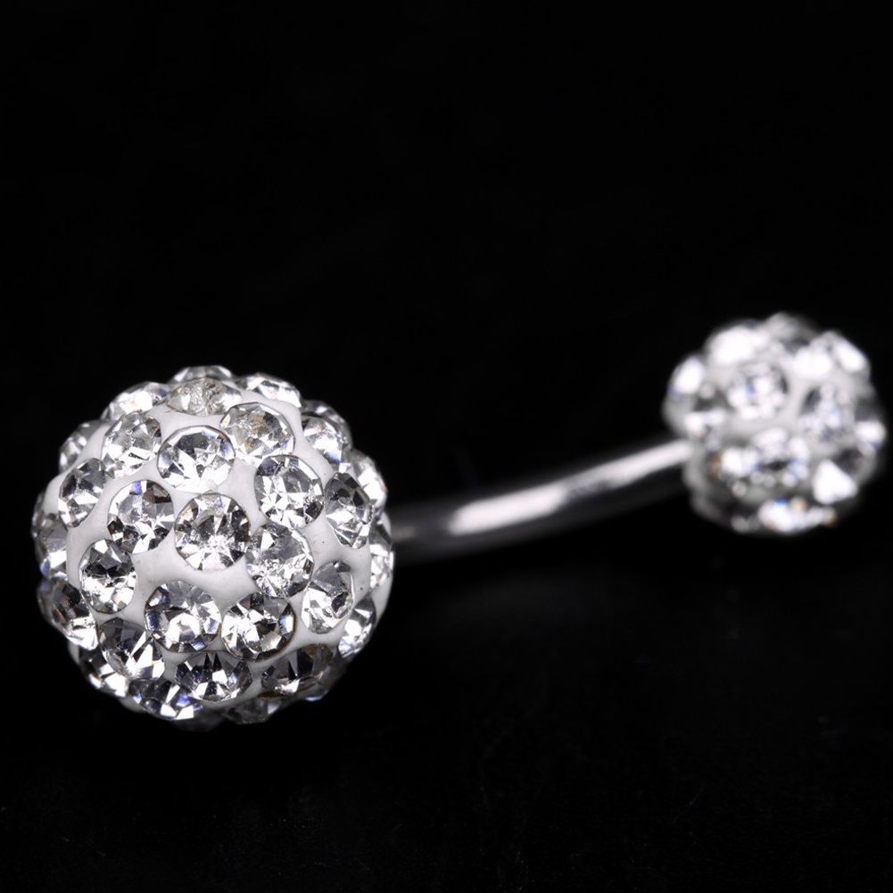 Khuyên Xỏ Lông Mày Đính Đá Zircon Bằng Thép Không Gỉ Thời Trang