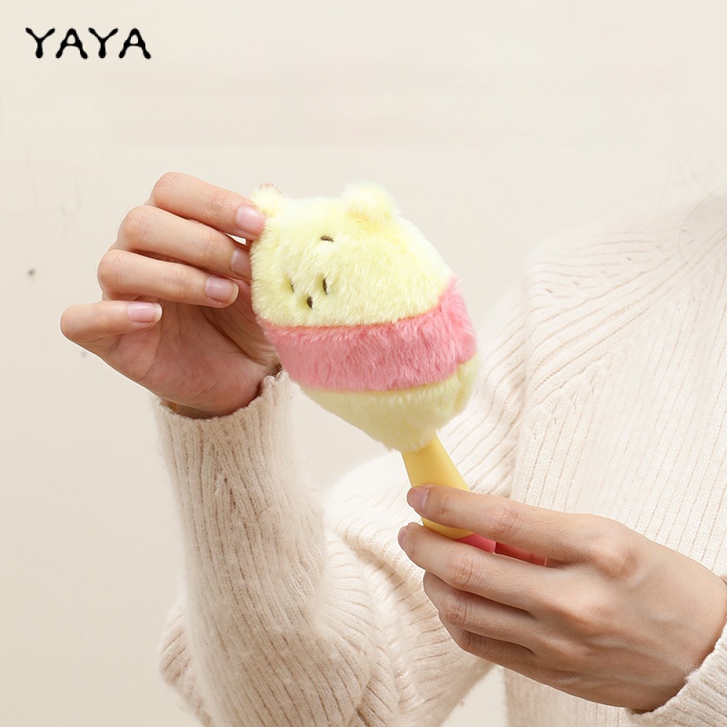 Ins Túi Mát Xa Cầm Tay mini Hình Gấu Dâu Tây Có Gương Xếp Chồng