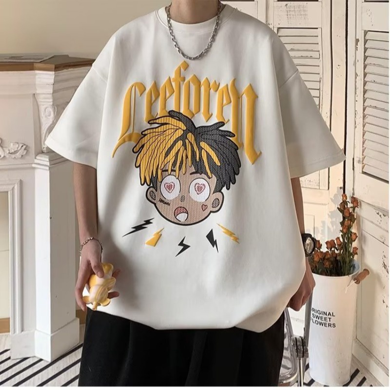 Áo Thun Tay Ngắn Cổ Tròn Phong Cách Hip hop Thời Trang Mùa Hè Hàng Mới Dành Cho Bạn Nam