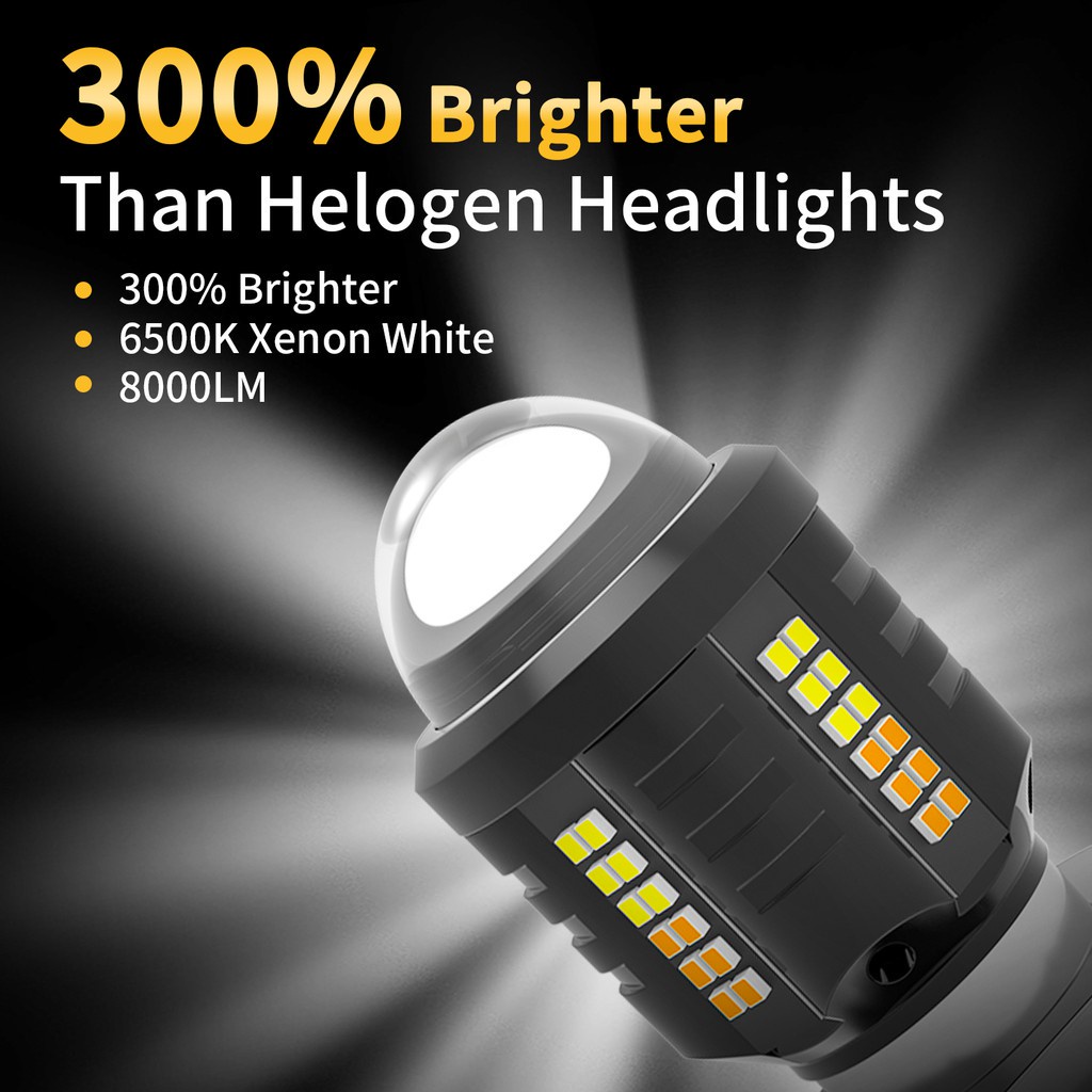 Đèn pha BLALION BA20D H4 8000lm ánh sáng trắng/ vàng hai màu chống thấm nước cho xe mô tô