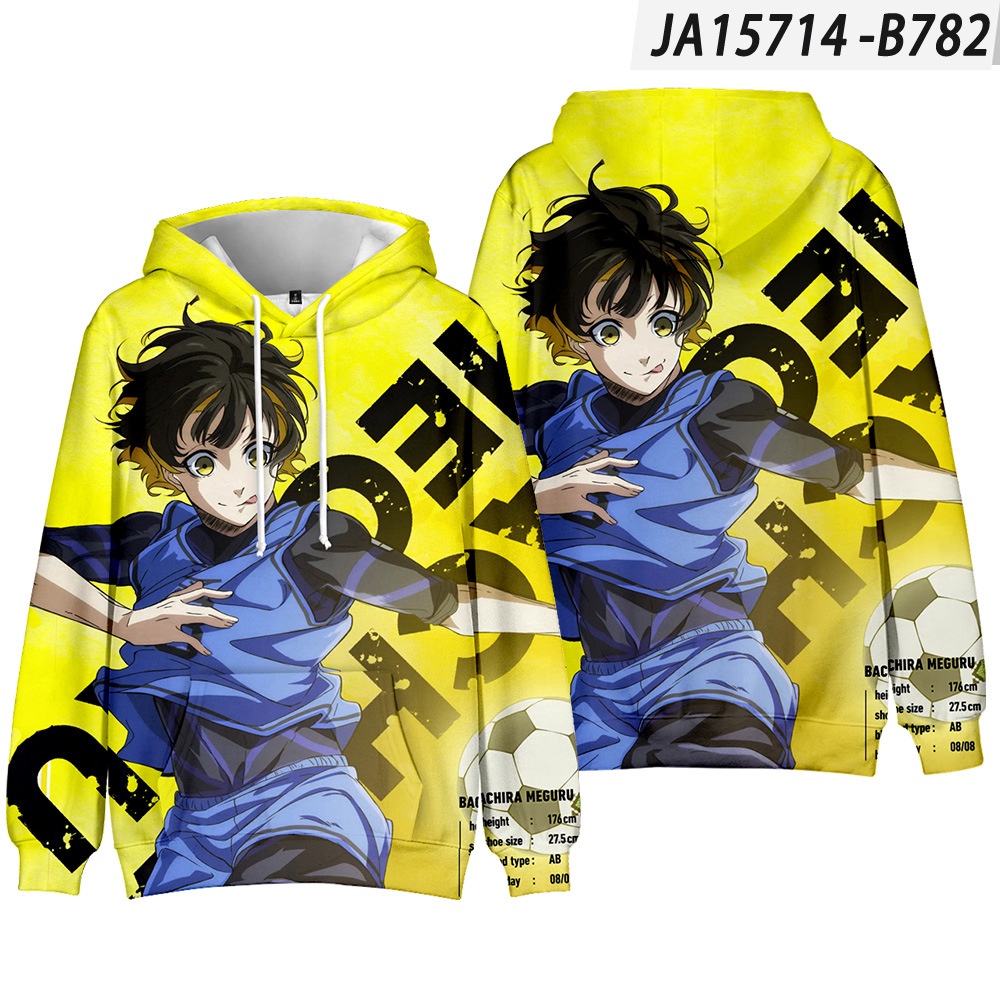 Áo Hoodie In Hình Truyện Tranh BLUE LOCK 3D Thời Trang Unisex