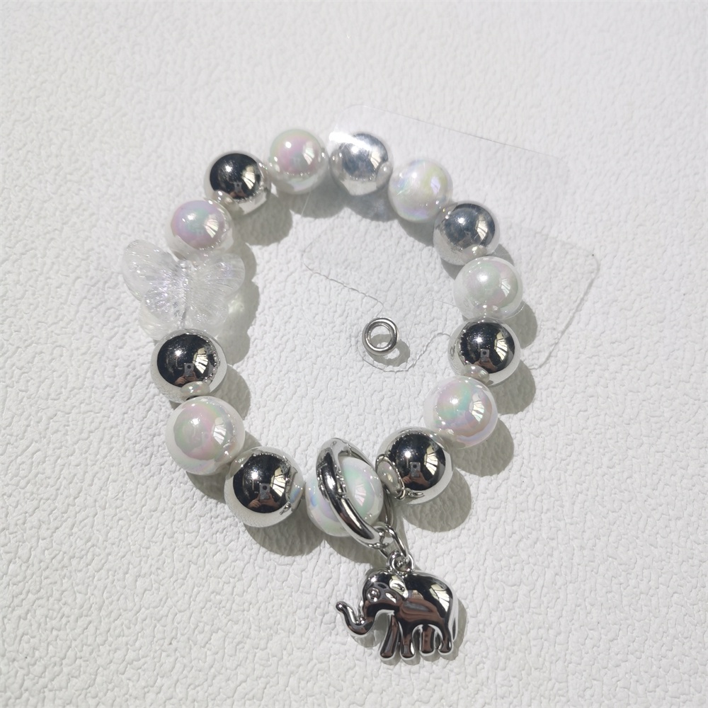 Dây Đeo Điện Thoại Di Động Dạng Chuỗi Hạt Acrylic Nhiều Màu Chống Thất Lạc Hình Chú Voi Dễ Thương