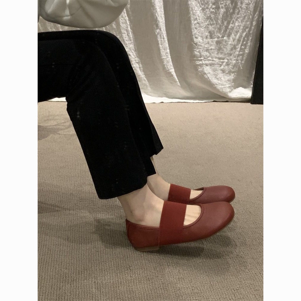 Giày Búp Bê Mary Jane Mũi Tròn Đế Bằng Mềm Mại Thời Trang Xuân Thu 2023 Cho Nữ