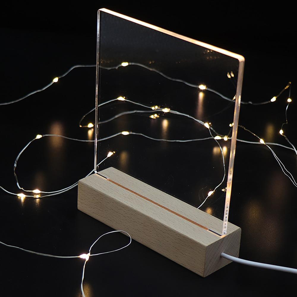 Giá Đỡ Đèn LED 3D Bằng Gỗ Resin Màu Trắng Ấm / Trắng Độc Đáo Trang Trí Nhà Cửa