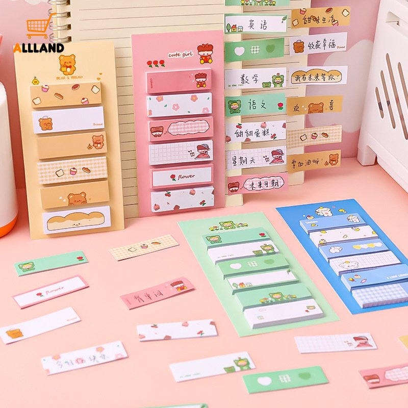 Set 120 Tấm Sticker Đánh Dấu Hình Gấu / Ếch Nhiều Màu Dễ Thương Đa Ứng Dụng