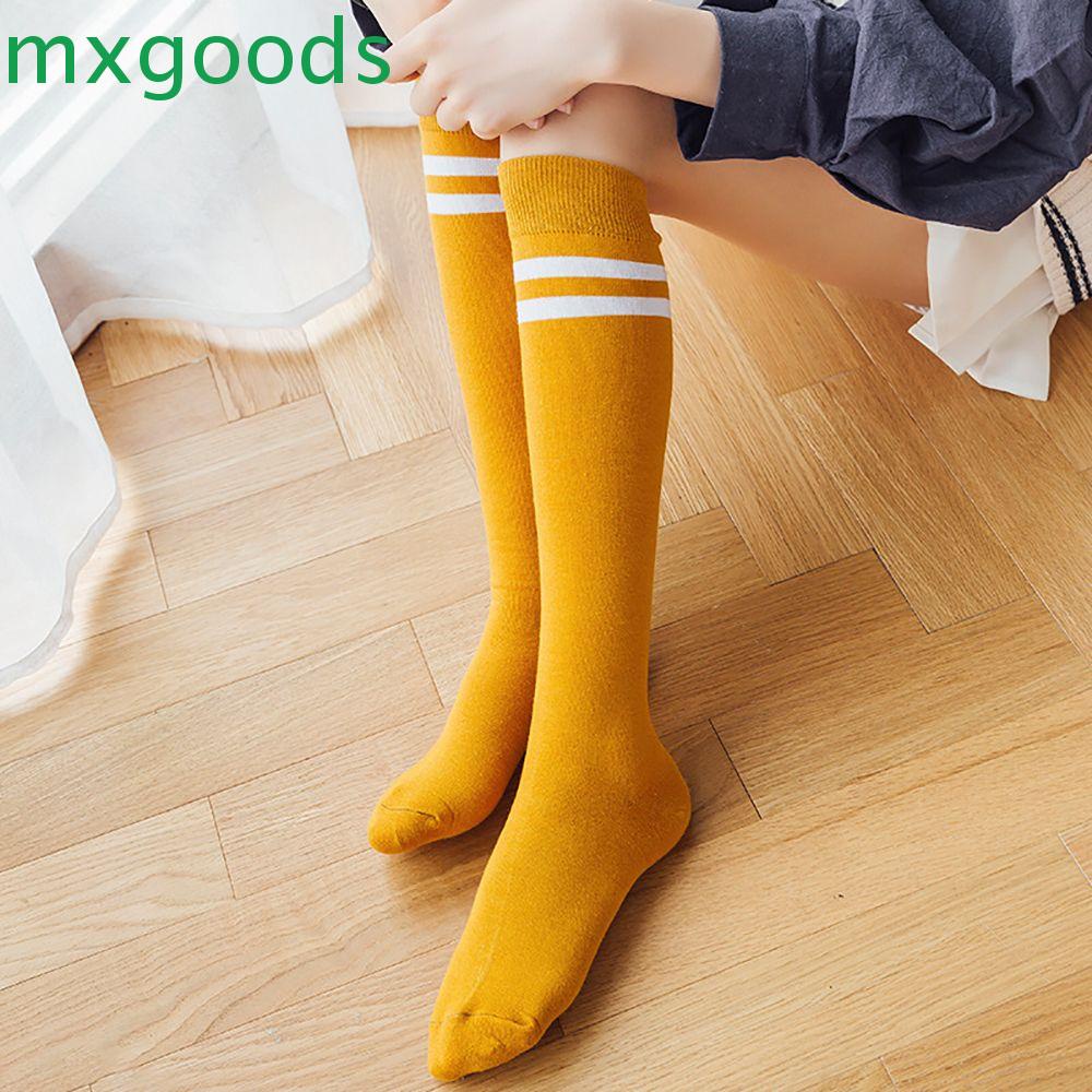 Đôi Vớ Dài Co Giãn Họa Tiết Sọc Nhiều Màu Sắc Phong Cách Harajuku Quyến Rũ Cho Nữ