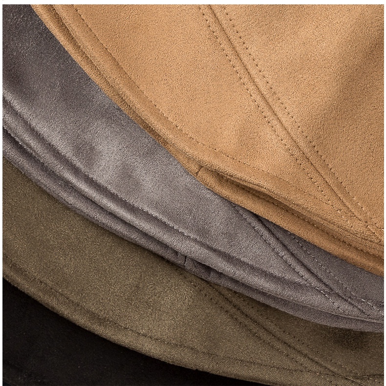 Mũ Bucket Da Lộn Màu Trơn Thời Trang Đường Phố Nhật Hàn Cá Tính Cho Nữ