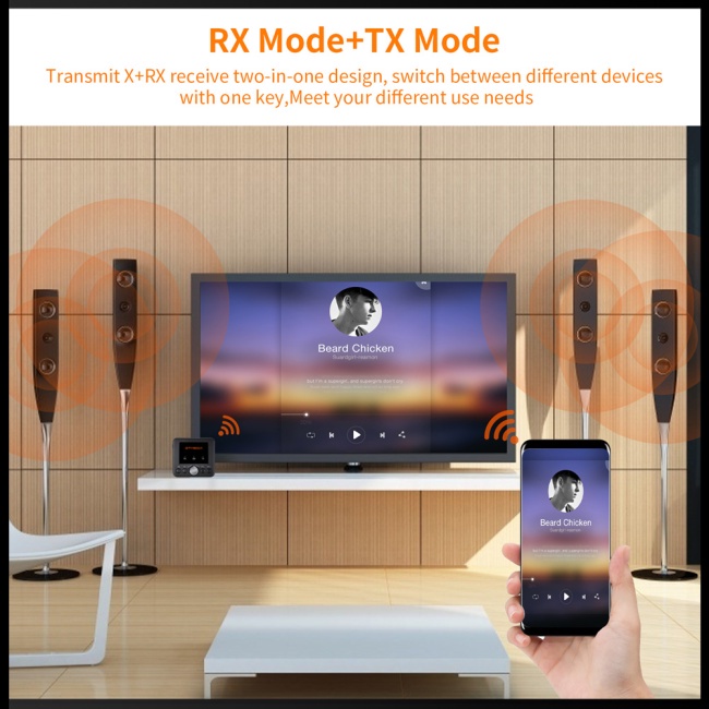 Thiết Bị Truyền Nhận Tín Hiệu Bluetooth 5.0 Zevaret Gtmedia Rt05 2 Trong 1 Cho Điện Thoại / Máy Tính Bảng