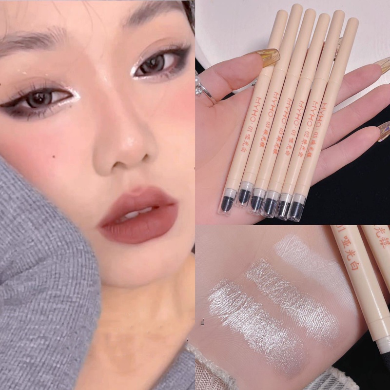 Phấn Mắt Dạng Thỏi Thiết Kế Hai Đầu Màu Trắng / Bạc Ánh Ngọc Trai Lấp Lánh Chống Thấm Nước