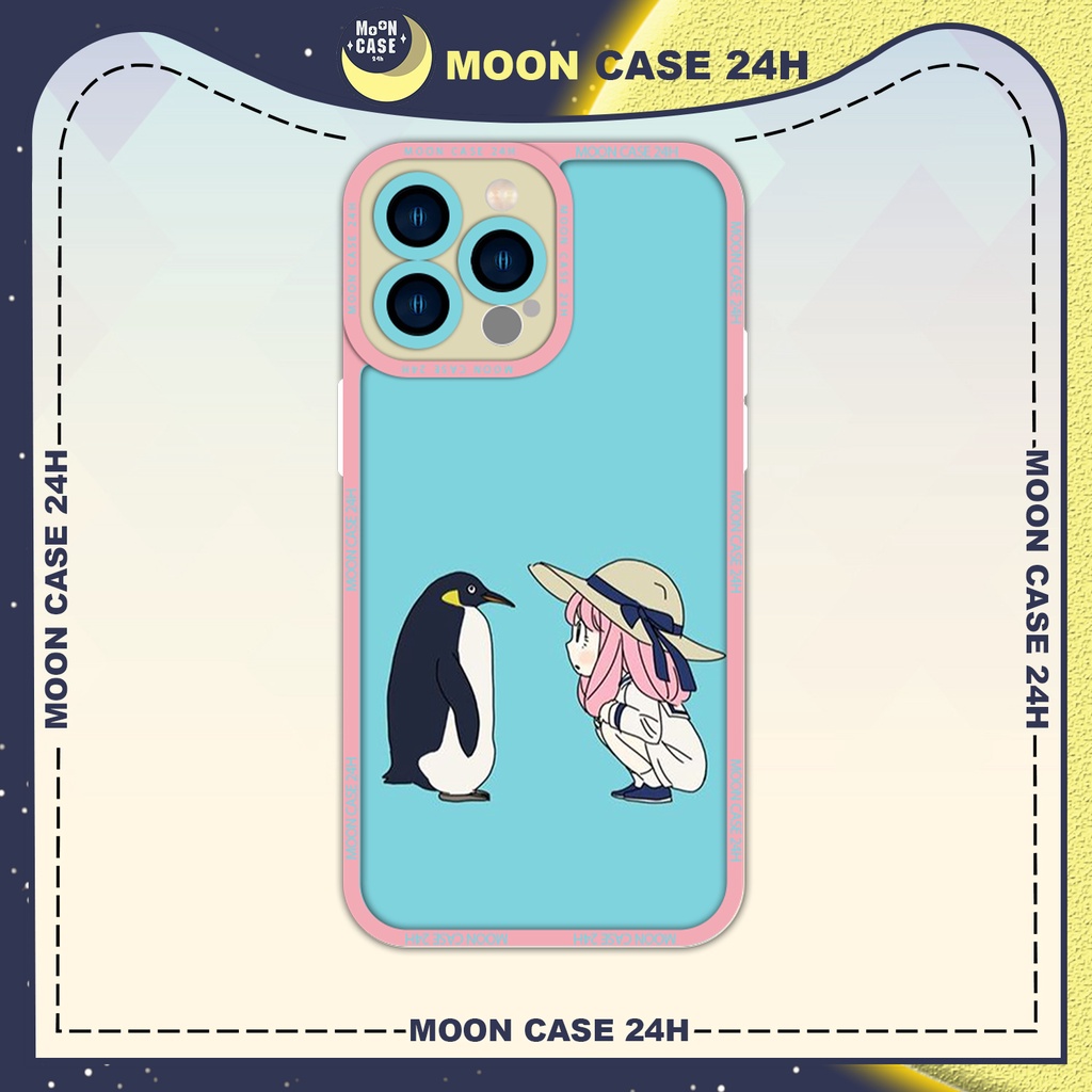 Ốp lưng iphone cạnh vuông MOON CASE 24H Chim cánh cụt Cute 6/7/8plus/x/xs/11/12/13/14pro/plus/promax