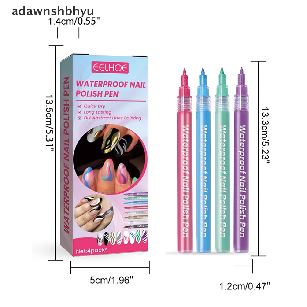 Set 4 Bút Chì Vẽ Trang Trí Móng Tay Nghệ Thuật Chống Thấm Nước