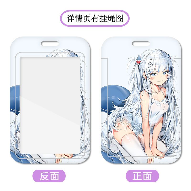 Ví Đựng Thẻ Họa Tiết Hoạt Hình Gawr Gura Dễ Thương Cho Học Sinh Giá Đỡ